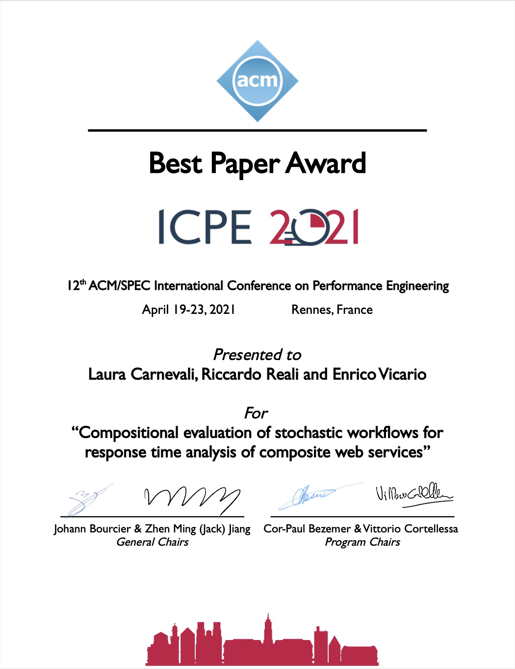ICPE 2021 Award